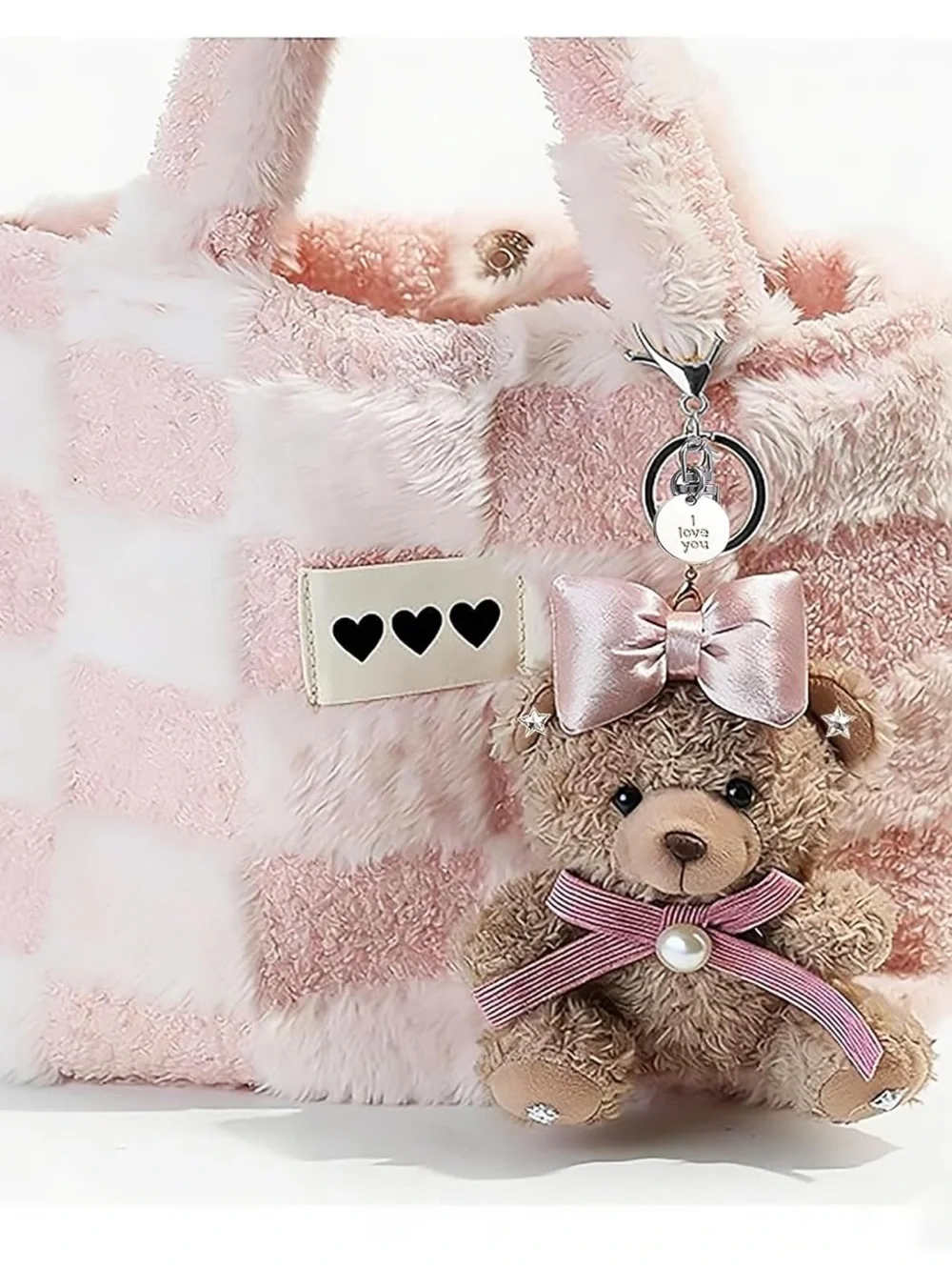 Plush viral Teddy bear keychain bag charm